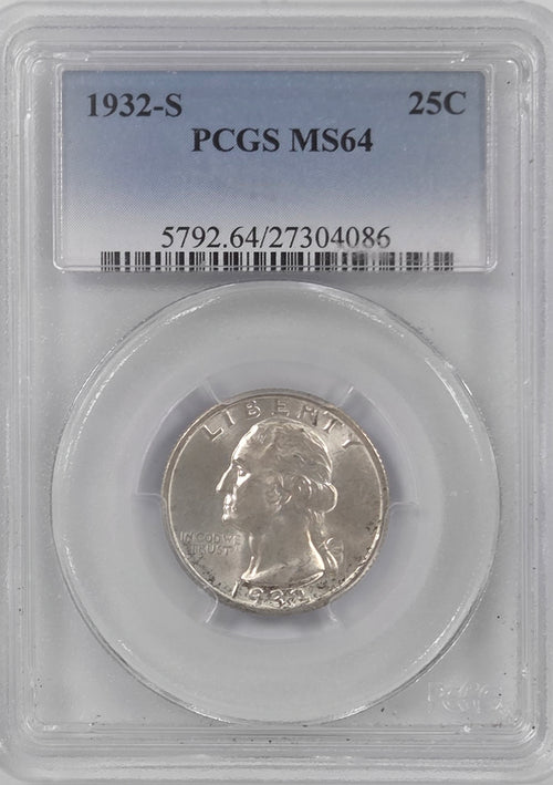 1932-S 25C Washington PCGS MS64