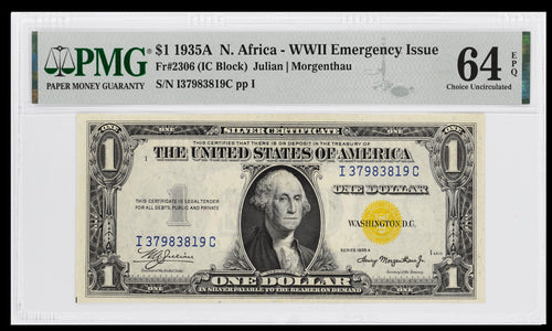 Series 1935A $1 N. Africa - WWII Emergency Issue Fr.2306 PMG 64EPQ Choice Unc.