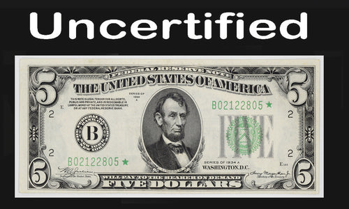Series 1957 $5 Federal Reserve Star Note Uncertified Super Choice  AU