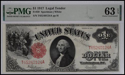 Series 1917 $1 Legal Tender Note Fr. 39 PMG 63EPQ