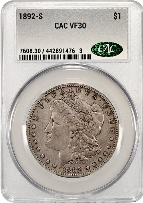 1892-S $1 Morgan CACG VF30
