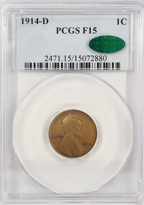 1914-D 1C Lincoln PCGS F15 CAC