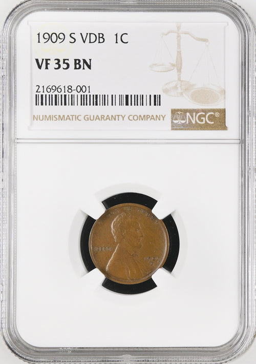 1909-S VDB 1C Lincoln NGC VF35 BN