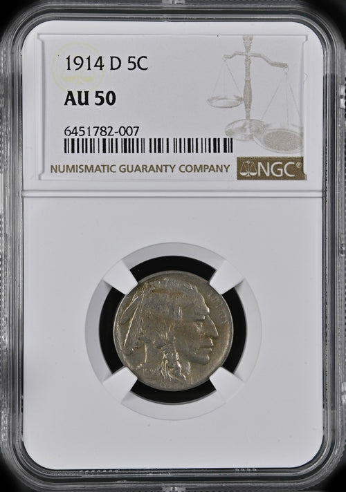 1914-D 5C Buffalo NGC AU50