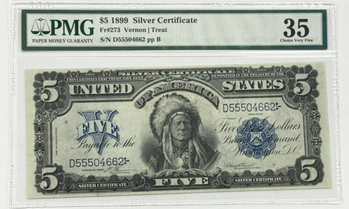 Series 1899 $5 Silver Certificate PMG 35 FR#273
