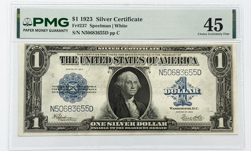 Series 1923 $1 Silver Certificate Fr#237 PMG 45