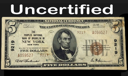 Series 1929 $5 The Peoples National Bank Of Brooklyn In New York XF+