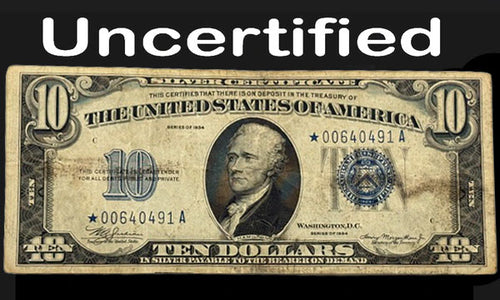 Series 1934 $10 Silver Certificate VF-Staining FR#1701