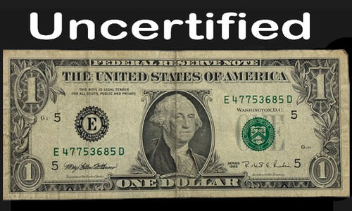 Series 1995 $1 Federal Reserve Note VF Ink Smear Error on REV.