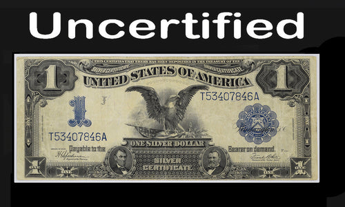 Series 1899 $1 Silver Certificate Fr.236 Stamp on Rev., 2 Pinholes VF