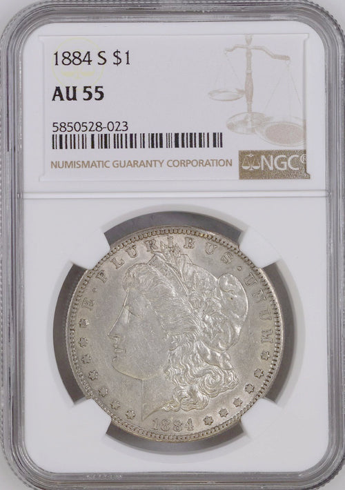 1884-S $1 Morgan NGC AU55