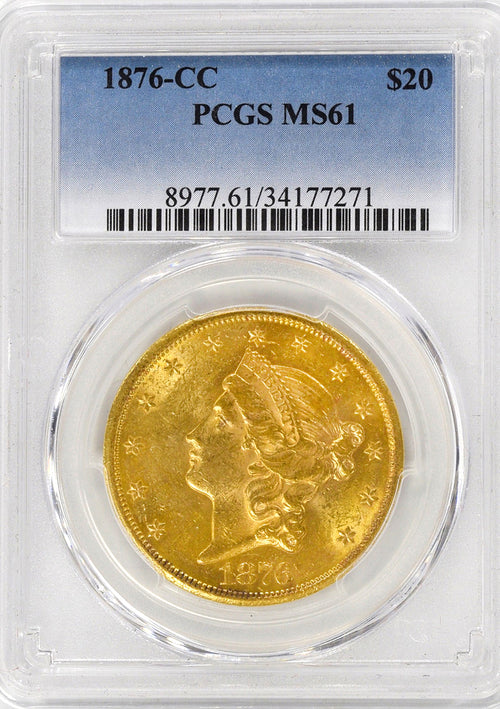 1876-CC $20 Gold Liberty PCGS MS61