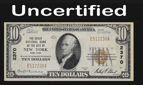 1929 $10 The Chase National Bank of the City of New York, NY CH# 2370 CH VF
