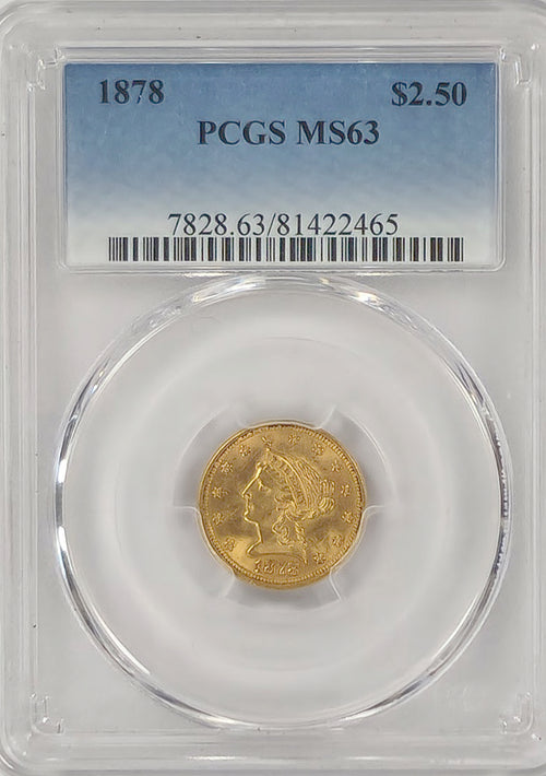 1878 $2.5 Gold Liberty PCGS MS63