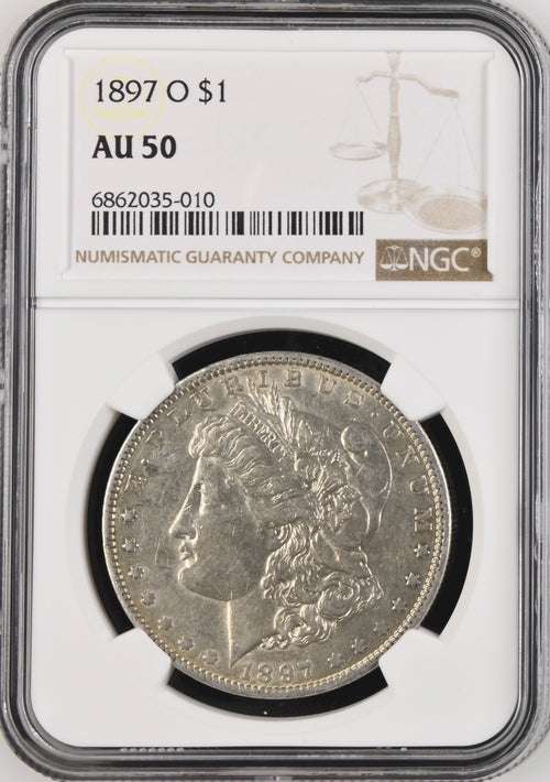 1897-O $1 Morgan NGC AU50