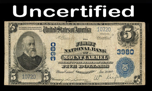 1902 $5 First National Bank of Mount Carmel, Pennsylvania CH. #3980