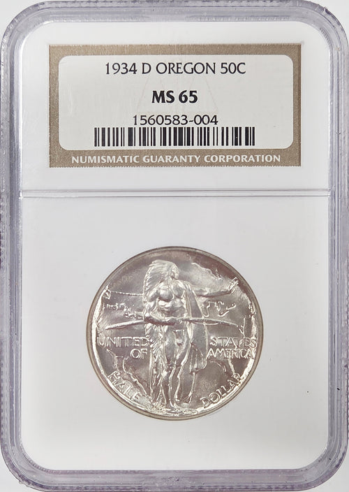 1934-D 50¢ Oregon Trail Commemorative NGC MS65