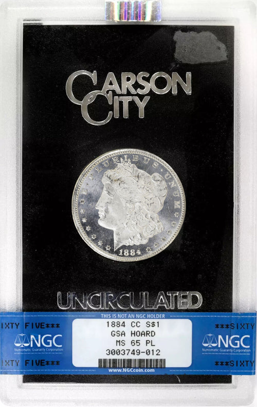 1884-CC $1 GSA Morgan NGC MS65 PL with Box and COA