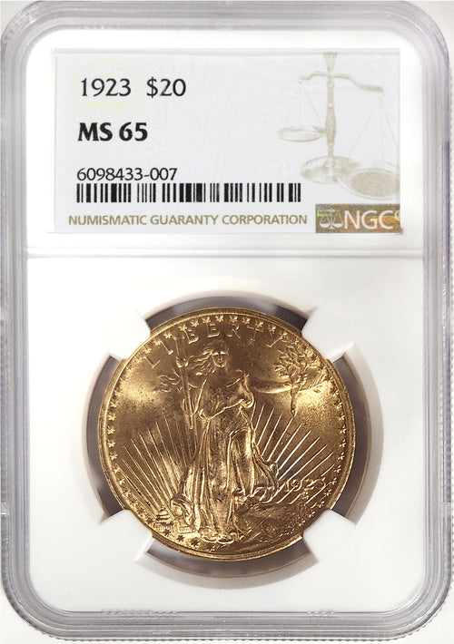1923 $20 St. Gaudens NGC MS65