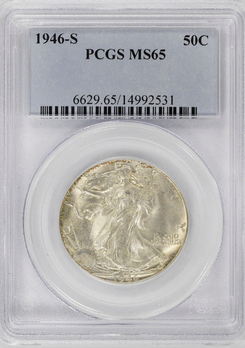 1946-S 50C Walking Liberty PCGS MS65