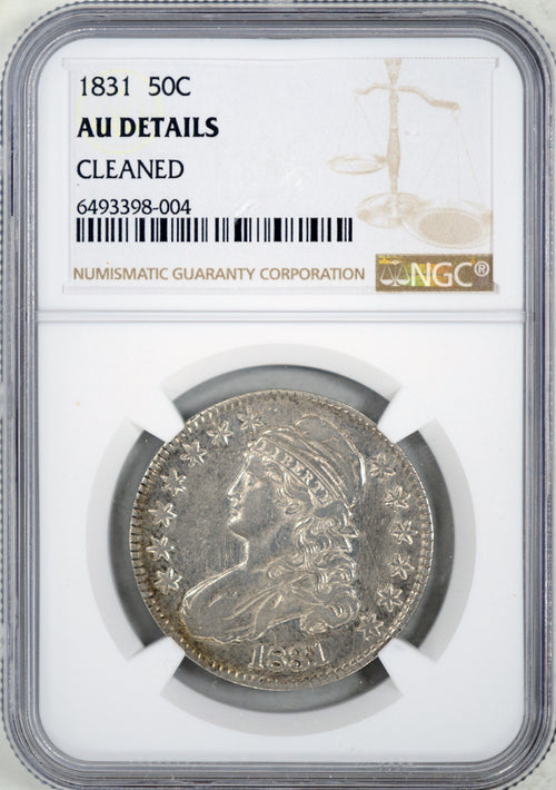 1831 Capped Bust 50C NGC AU Details Cleaned