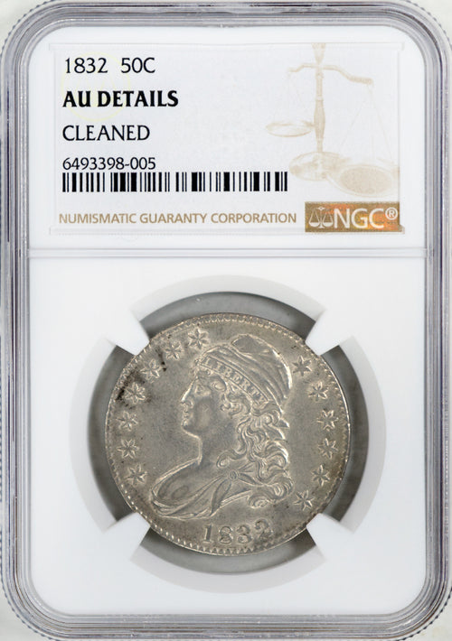 1832 50C Capped Bust NGC AU Details Cleaned