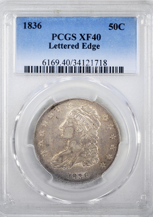1836 50C Capped Bust Lettered Edge PCGS XF40
