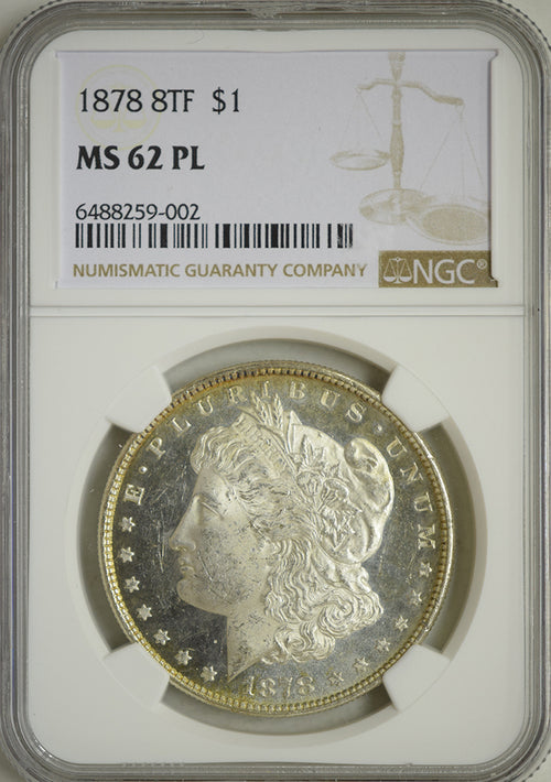 1878 8TF $1 Morgan NGC MS62PL