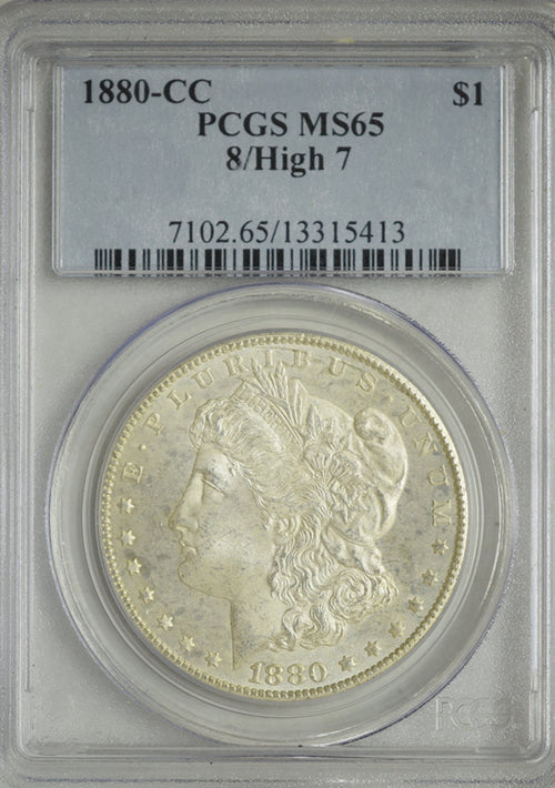 1880-CC 8/High 7 $1 Morgan PCGS MS65