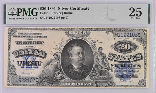 Series 1891 $20 Silver Certificate  Fr.321 PMG VF25