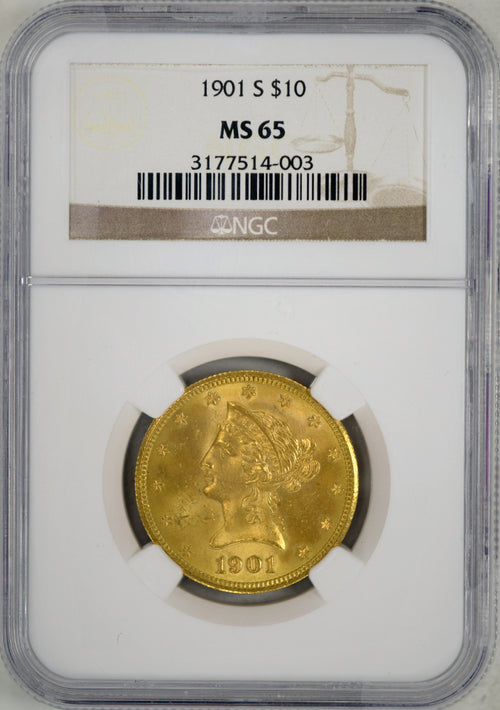 1901-S $10 Gold Liberty NGC MS65