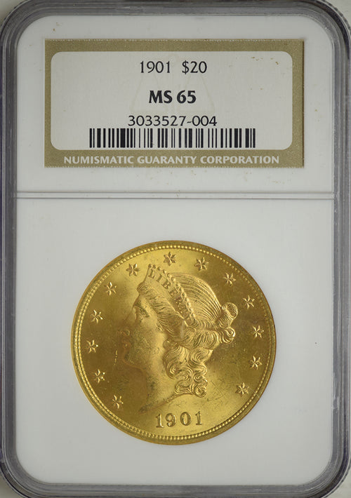 1901 $20 Gold NGC MS65