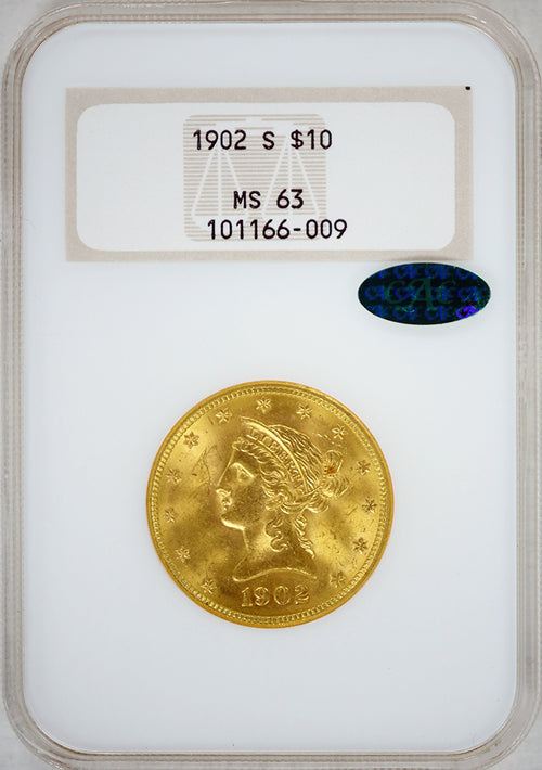 1902-S $10 Gold Liberty NGC MS63 CAC