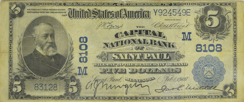 Series 1902 $5 Capital National Bank of Saint Paul, Minnesota CH# 8108M - Uncertified