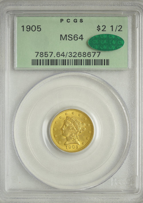 1905 $2.5 Gold Liberty PCGS MS64 CAC