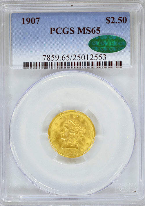 1907 $2.50 Gold Liberty PCGS MS65 CAC