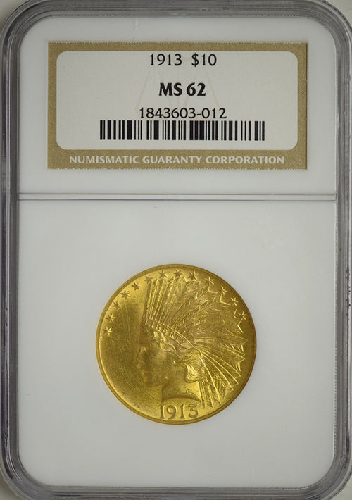 1913 $10 Gold NGC MS62