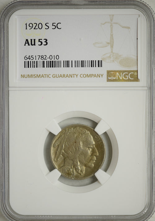 1920-S Buffalo 5C NGC AU53