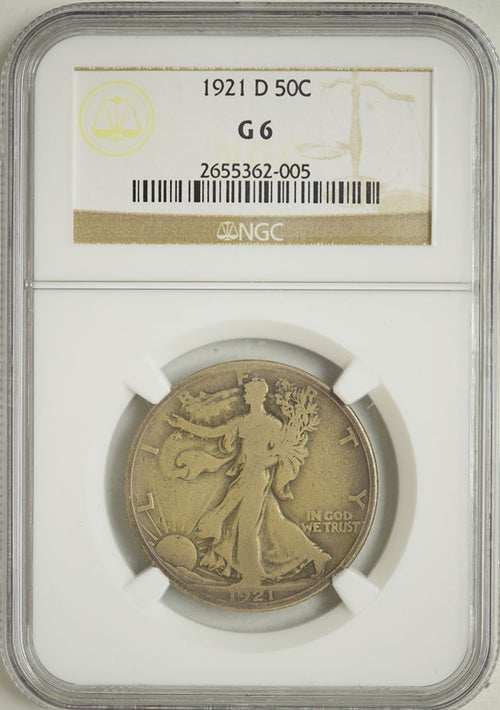 1921-D 50C NGC G6