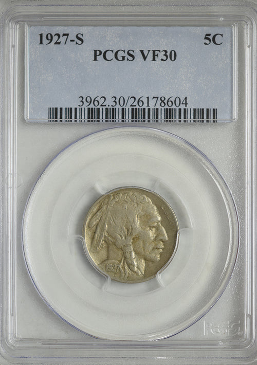 1927-S Buffalo 5C PCGS VF30