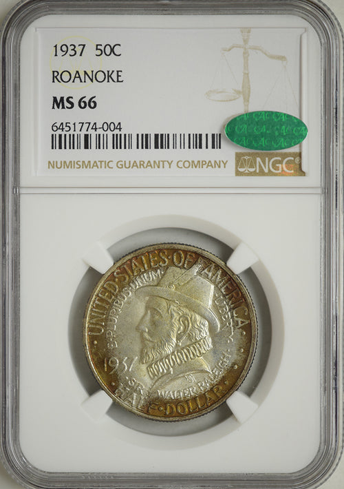 1937 50C Roanoke Silver 50C NGC MS66 CAC