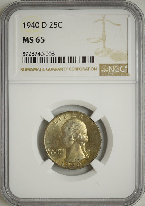 1940-D Washington 25C NGC MS65