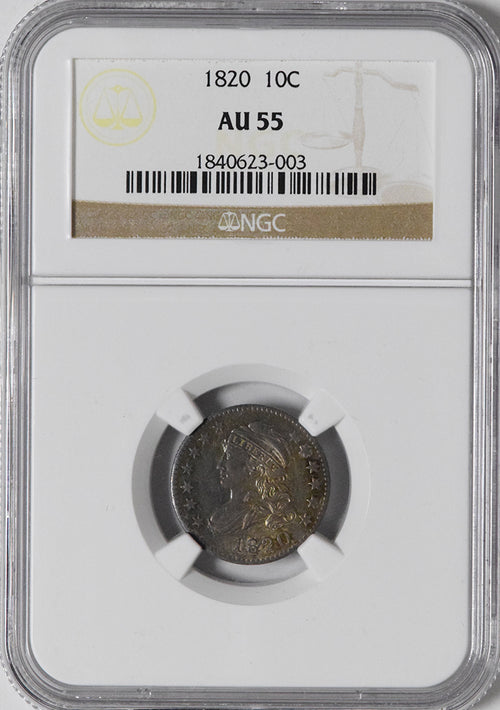 1820 Capped Bust 10C NGC AU55