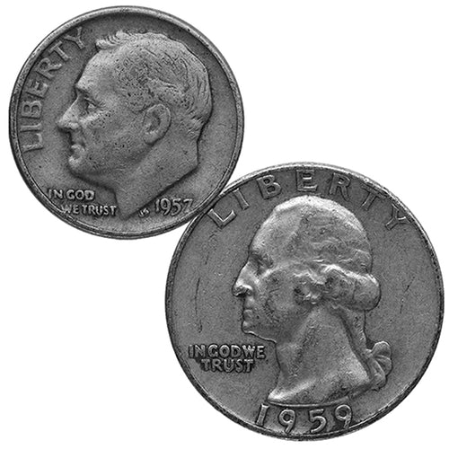 $1000 Face Value Silver U.S. Coinage 90% Dimes/Quarters