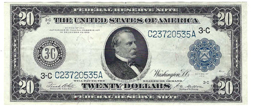 Series 1914 $20 FRN Uncertified Fr. 975